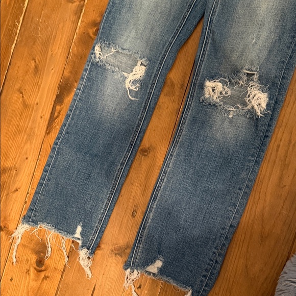 Flying Monkey Blue Ripped Straight Leg Jeans - Picture 4 of 5